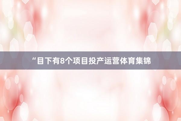 “目下有8个项目投产运营体育集锦