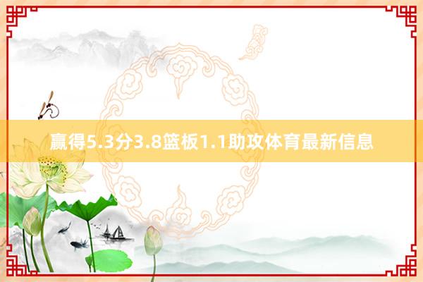 赢得5.3分3.8篮板1.1助攻体育最新信息