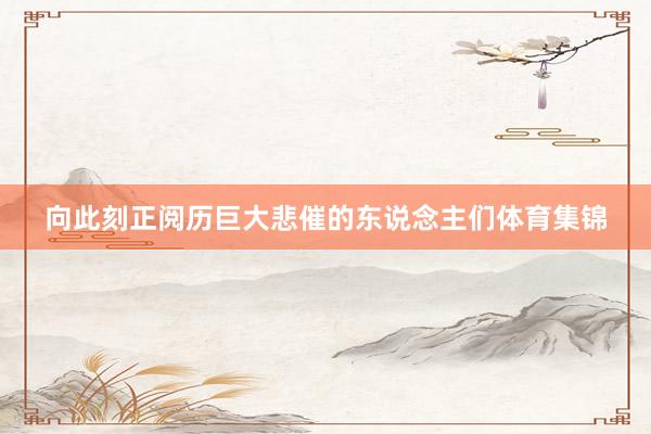 向此刻正阅历巨大悲催的东说念主们体育集锦