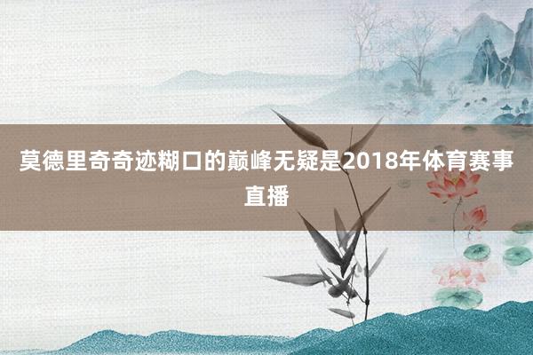 莫德里奇奇迹糊口的巅峰无疑是2018年体育赛事直播