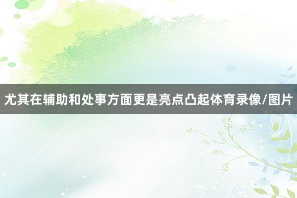 尤其在辅助和处事方面更是亮点凸起体育录像/图片