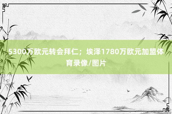 5300万欧元转会拜仁；埃泽1780万欧元加盟体育录像/图片