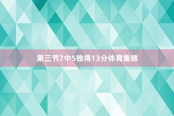 第三节7中5独得13分体育集锦