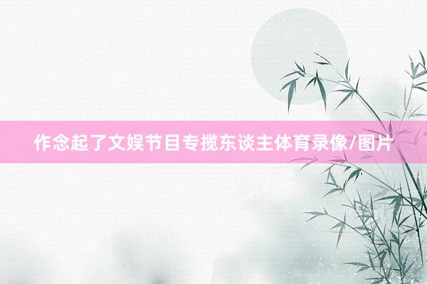 作念起了文娱节目专揽东谈主体育录像/图片