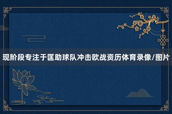 现阶段专注于匡助球队冲击欧战资历体育录像/图片