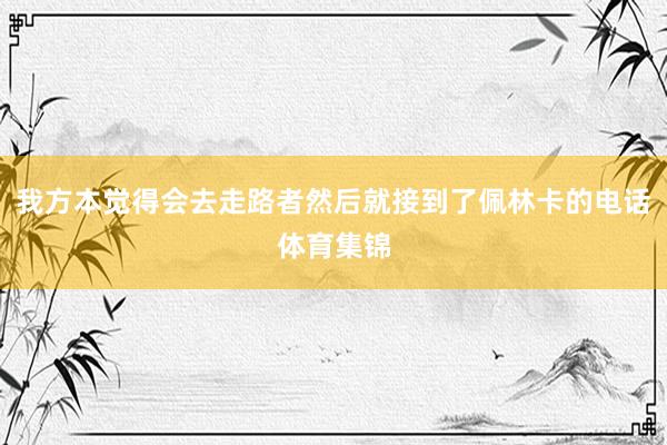 我方本觉得会去走路者然后就接到了佩林卡的电话体育集锦