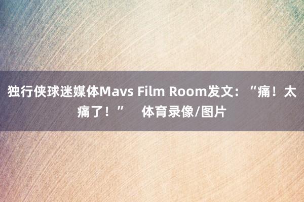 独行侠球迷媒体Mavs Film Room发文：“痛！太痛了！”    体育录像/图片