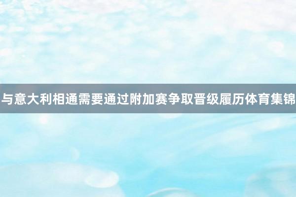 与意大利相通需要通过附加赛争取晋级履历体育集锦