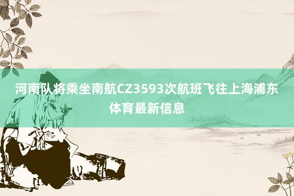 河南队将乘坐南航CZ3593次航班飞往上海浦东体育最新信息