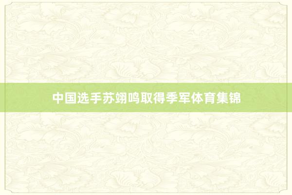 中国选手苏翊鸣取得季军体育集锦